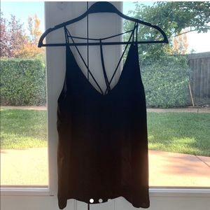 Black satin silky cami topshop